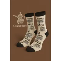 Chaussettes unisexes taille unique, respirantes, sans couture, douces, chaudes, imprimées numériquement, motif Turkish Coffee Delight, usage quotidien, automne-hiver