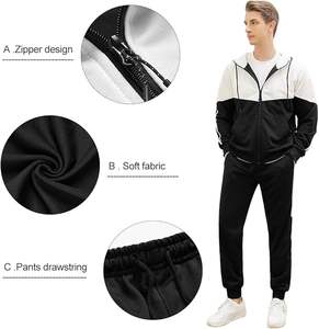 Ensemble pantalon de survêtement et sweat à capuche respirant personnalisé unisexe Survêtement de sport décontracté pour homme motif solide avec logo hiver grande taille - Product Image 5