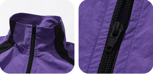 Survêtement de sport de qualité supérieure en coton avec tissu uni, panneau personnalisé, fermeture éclair, manches longues, survêtement léger - Product Image 3