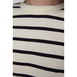 T-shirt basique décontracté à rayures 100% coton, col rond, manches courtes, coupe classique - Product Image 3