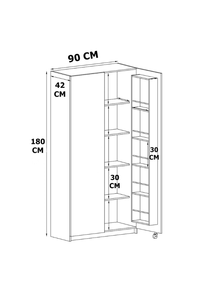 Aeka VEZIR Armario Multiusos de Cocina y Despensa con Paneles Antracita, 15 Estantes, Ahorra Espacio, Modelo Simple, Moderno y de Lujo - Product Image 6