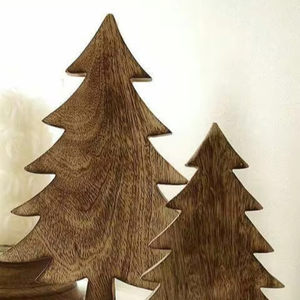 ATTRACTIVITÉ ARBRE DE NOËL DÉCORATION ÉCOLOGIQUE CADEAU FAIT MAIN Arbre en bois ornemental Fabriqué en cerisier un arbre pour la saison - Product Image 1