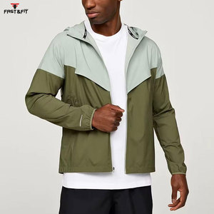 Men Sets 2 Piece Custom Windbreaker Shorts and Hooded <b>Zip</b> <b>up</b> Nylon Polyester Contrast Color Windbreaker Short Set - Product Image 2