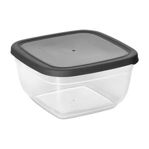 Transparent <b>square</b> plastic food container set with 4 stackable boxes in 500ml 900ml 1500ml and 2400ml sizes ideal - Product Image 3