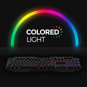 Teclado Óptico para Gaming con Cable KB-809 Negro Teclado Alámbrico en Español con Iluminación de Colores para PCs de Escritorio y Portátiles - Product Image 4