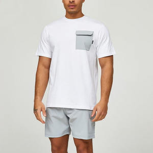 Nouveauté Ensemble de t-shirts d'été en maille respirante et légère pour hommes Logo réfléchissant personnalisé Vêtement teint et lavé - Product Image 1