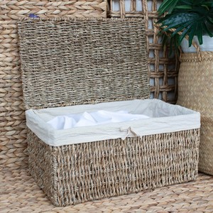 Baúl grande de fibra de algas marinas hecho a mano con tapa, precio de fábrica, baúles de fibra sostenible - Product Image 3