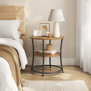 Mesas auxiliares de dos niveles con base de madera a precios mayoristas, muebles elegantes para el hogar y hoteles de calidad estándar - Product Image 4
