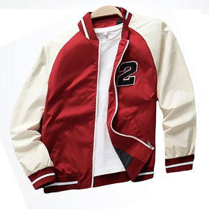 แจ็กเก็ตเบสบอลไซส์ XL คุณภาพระดับพรีเมี่ยมสำหรับฤดูหนาวใส่ได้ทั้งชายและหญิงแจ็กเก็ตหนังถักด้วยผ้าฝ้ายปัก - Product Image 1