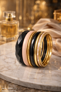 Luxury Resin Metal <b>Bangles</b> <b>Set</b> for Women Handmade Designer Ethnic Bracelet <b>Set</b> Traditional Indian Wedding Jewelry - Product Image 5