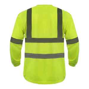 2025 cuello redondo hecho a medida buena calidad hombres alta visibilidad manga completa reflectante seguridad Hi Vis camisa ropa de trabajo camisas - Product Image 6