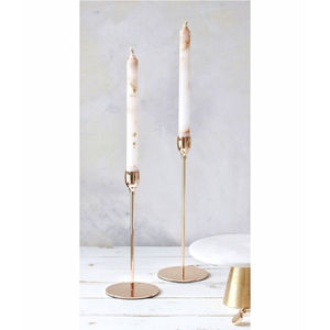Juego de 2 candelabros decorativos elegantes de mesa de oro rosa de diseño antiguo a un precio razonable por proveedores indios - Product Image 1