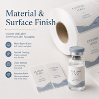 Étiquettes personnalisées pour flacons ondulés bleus et beiges, autocollants imperméables avec logo personnalisé pour flacons de sérum cosmétique