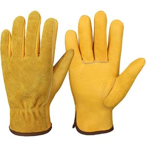 Guantes de trabajo de seguridad doble para construcción industrial de cuero de vaca con diseño personalizado - Product Image 2