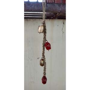 Mango Gifts Rustic Iron 4 Vintage Metal <b>Bells</b> 10pcs Windchime Hanging Set 45 cm Length Relaxing Tranquil Garden Ornaments - Product Image 2