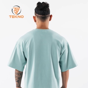 Venta al por mayor de alta calidad 220gsm 100% algodón camiseta lisa para los hombres de diseño personalizado de longitud larga Camisetas de gran tamaño Streetwear - Product Image 3