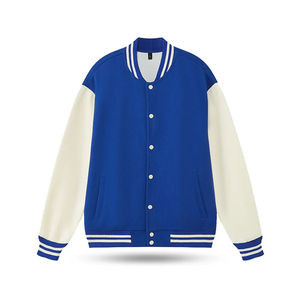 เสื้อแจ็กเก็ตเบสบอลแขนเสื้อหนังสำหรับเล่นเบสบอลขนสัตว์100% ออกแบบได้ตามที่ต้องการ - Product Image 6