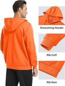 Sweat-shirts à capuche en coton pour hommes en gros 2025, fermeture éclair, logo personnalisé, haute qualité, écologique, décontracté d'hiver, polaire, anti-froissement, strass - Product Image 5