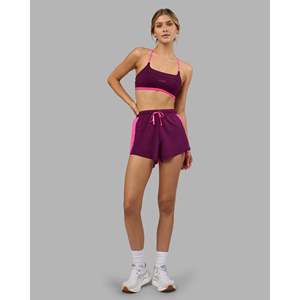 Shorts de course pour femmes Accelerate 3 High-Rise - Ultra Pink Plum Caspia Spandex & Coton avec décorations en strass - Product Image 2