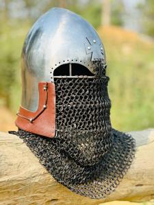 Casco vikingo medieval de cota de malla, regalo perfecto para aficionados a la historia y entusiastas de la armadura, casco de cota de barbuta, el mejor regalo. - Product Image 5