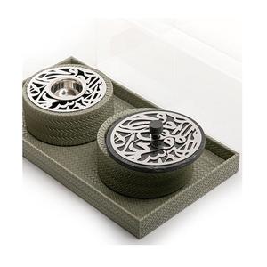 Brûleur Bakhoor de forme carrée fait à la main avec plateau et couvercle en métal Brûleur Oud Mabkhar de première qualité pour une utilisation à la maison et à l'hôtel - Product Image 4