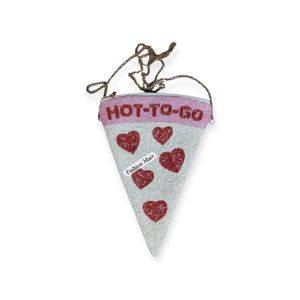 Bolso Bandolera con Diseño de Rebanada de Pizza y Corazón, Hecho a Mano, Novedad para San Valentín - Product Image 1