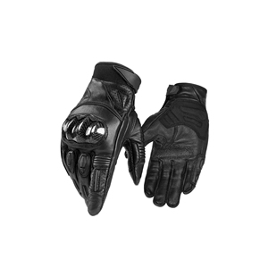 Équipement de course d'hiver professionnel personnalisé gant de moto pour hommes respirant en cuir véritable noir Patchwork Design - Product Image 6