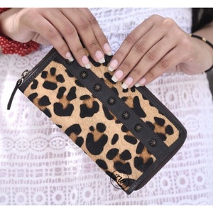 LW Women's Genuine Cowhide Leather Clutch Wallet Trending Fur <b>Wristlet</b> Purse Fashionable Money Clips - Product Image 4