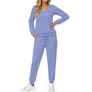 2025, conjunto de chándal de 2 piezas con logotipo personalizado para mujer, sudadera con cremallera y joggers de cintura alta, ropa de descanso informal para Fitness, ropa deportiva - Product Image 4