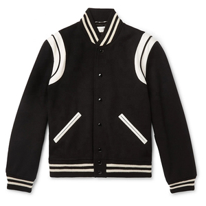2024 veste de baseball pour hommes personnalisée bombardier d'hiver noir avec motif décoration cuir conception sur mesure - Product Image 1