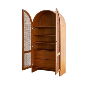 Armoire de salon en bois massif de style traditionnel modulaire écologique faite à la main pour la maison chambre à coucher hôtel appartement - Product Image 2