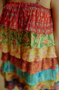 เดรสยาวมินิแขนสายเดี่ยวพิมพ์ลายดอกไม้หลากสีสไตล์ปาร์ตี้เซ็กซี่มีระบายออกแบบอย่างยั่งยืนอย่างเป็นธรรมชาติใหม่ล่าสุด - Product Image 2