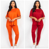 Ensemble de sport 2 pièces pour femme grande taille en polaire, respirant et à séchage rapide, comprenant un t-shirt de yoga moulant et un legging avec soutien-gorge intégré