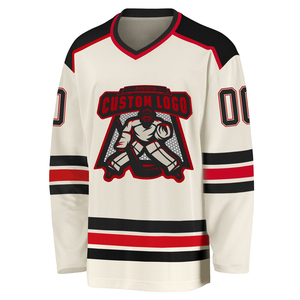 Nouveaux maillots de hockey sur glace personnalisés avec logo, manches longues, col en V, séchage rapide, jersey lavé, haute qualité, respirant, maillots de hockey sur glace - Product Image 2