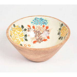 Vaisselle en bois pur de taille moyenne de haute qualité bol rond autocollant en bois avec un design moderne pour la soupe de fournitures - Product Image 3