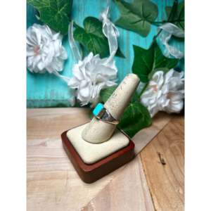 Handmade <b>Boho</b> Royston Turquoise & Sterling <b>Silver</b> <b>Ring</b> Navajo Made Gemstone Jewelry for Everyday Wear Size 8.75 - Product Image 3