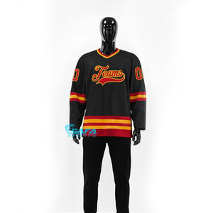 Maillots de hockey sur glace personnalisés OEM 100% polyester respirant imprimé par sublimation Logo d'équipe Uniforme d'entraînement Vente en gros - Product Image 2