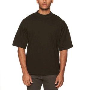 Camiseta cuadrada de talla grande para hombre con cuello redondo y mangas cortas 100% algodón y microfibra tela de punto de varios colores - Product Image 2