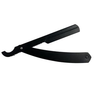 Rasoirs pour la gorge à coupe droite en acier inoxydable pour hommes de taille personnalisée Rasoirs professionnels de salon de coiffure à poignée enduite de papier Rasage avec logo - Product Image 1