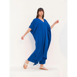 Chiffon Maxi Kaftan <b>Kurta</b> for <b>Women</b>-Elegant Draped Plus-Size Design - Product Image 6