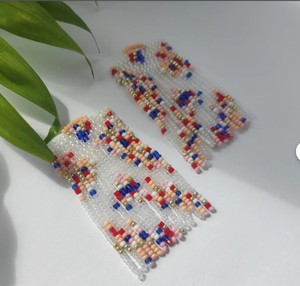 Pendientes de moda con cuentas, pendientes estilo western, pendientes colgantes, pendientes coloridos, pendientes de cuentas de semillas, pendientes abstractos - Product Image 1