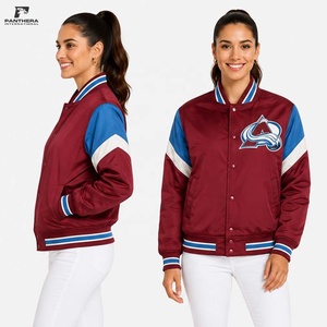 Chaqueta Letterman de Satén de Alta Gama con Bordado Personalizado del Equipo, Uniforme de Béisbol, Suministro Directo de Fábrica - Product Image 1