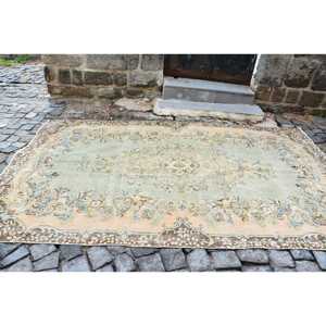 5.4x9.7 ft Turkish Large Rug, <b>Brown</b> Yellow Vintage Southwestern <b>Wool</b> Rug - Product Image 4