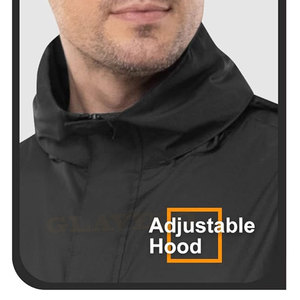 Vente chaude Imperméable décontracté pour homme, nouveau style, long, en nylon/polyester, respirant, fermeture éclair, col à capuche, grande taille, adulte - Product Image 3