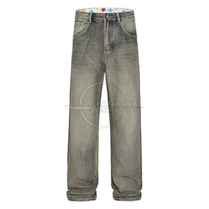 2025 personnalisé OEM hommes Style décontracté léger grande taille jambe large jean pantalon pour Streetwear - Product Image 1