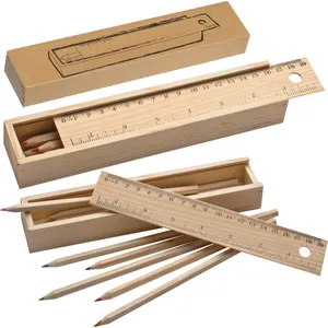 Étui à crayons en bois personnalisé ADELE avec gadgets sur mesure pour l'organisation et le style - Product Image 1