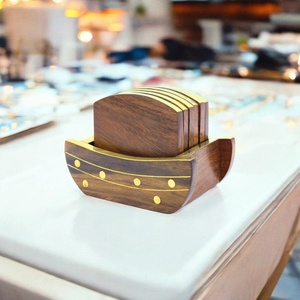 Luxury World Craft Impex Bulk Soporte de bambú cuadrado personalizado 4/5 Piedra personalizada Naturaleza Madera Smooth Cup Mats Posavasos Set World - Product Image 6