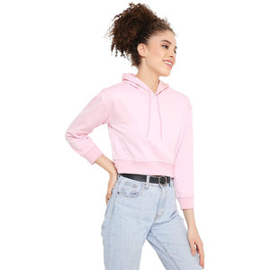 Recién llegado, Top corto de alta calidad, sudaderas con capucha para mujer, ropa de invierno de talla grande a la moda para exteriores con cuello con capucha - Product Image 3