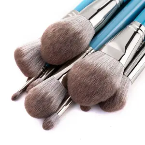 High Quality 13pcs Luxury Blue Handle Cosmetic Professional Makeup Brushes Wooden Makeup Brush Set