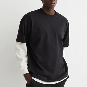 Latest Design High Quality Custom Luxury Plus Size Men's T-shirt Heavyweight 100% Cotton Boxy Drop Shoulder Oversized <b>Tshirt</b> - Product Image 4